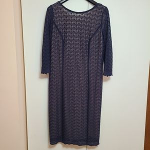 Coastal Grandm Large lace navy shift dress with stretch